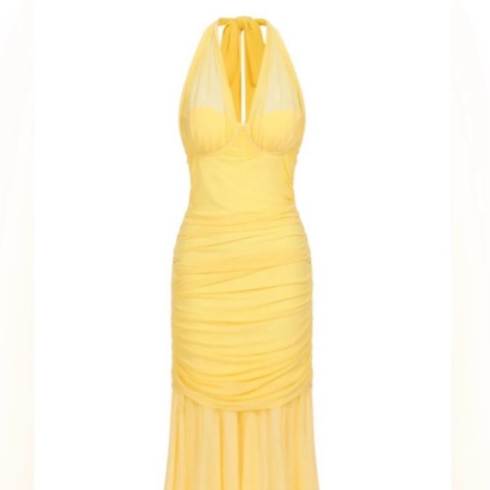 Chic Strapless Yellow Dress - Picture 9 of 12